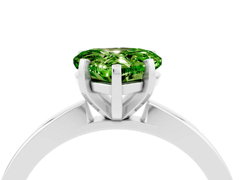 White gold Heart Cut Peridot Solitaire Engagement Ring with Classic Band and Four-Prong Setting_28