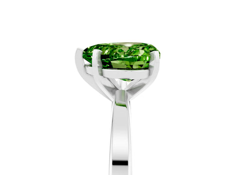 White gold Heart Cut Peridot Solitaire Engagement Ring with Classic Band and Four-Prong Setting_29