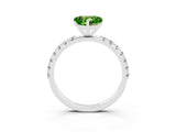 White gold Heart Cut Peridot Solitaire Pavé Band with Four-Prong Setting_3