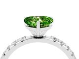White gold Heart Cut Peridot Solitaire Pavé Band with Four-Prong Setting_4