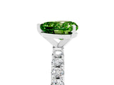 White gold Heart Cut Peridot Solitaire Pavé Band with Four-Prong Setting_5