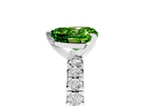White gold Heart Cut Peridot Solitaire Pavé Engagement Ring with Round Band and Prong Setting_17