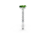 White gold Heart Cut Peridot Solitaire Ring with Pavé Band and Four-Prong Setting_26