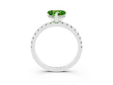White gold Heart Cut Peridot Solitaire Ring with Pavé Band and Four-Prong Setting_27