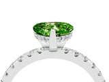 White gold Heart Cut Peridot Solitaire Ring with Pavé Band and Four-Prong Setting_28