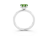 White gold Heart Cut Peridot Solitaire Ring with Thin Band and Four-Prong Setting_3