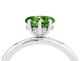 White gold Heart Cut Peridot Solitaire Ring with Thin Band and Four-Prong Setting_4