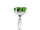 White gold Heart Cut Peridot Solitaire Ring with Thin Band and Four-Prong Setting_5