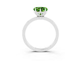 White gold Heart Cut Peridot Solitaire Ring with Thin Band and Prong Setting_15