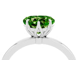 White gold Heart Cut Peridot Solitaire Ring with Thin Band and Prong Setting_16