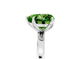 White gold Heart Cut Peridot Solitaire Ring with Thin Band and Prong Setting_41