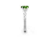 White gold Heart Cut Peridot Solitaire Twist Band Prong Setting Ring_38