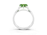 White gold Heart Cut Peridot Solitaire Twist Band Prong Setting Ring_39