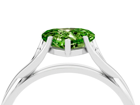 White gold Heart Cut Peridot Solitaire Twist Band Prong Setting Ring_40