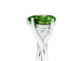 White gold Heart Cut Peridot Solitaire Twist Band Prong Setting Ring_41