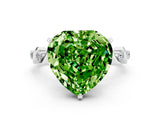 White gold Heart Cut Peridot Solitaire Twisted Band with Round  Accents and Prong Setting_12
