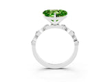 White gold Heart Cut Peridot Solitaire Twisted Band with Round  Accents and Prong Setting_15