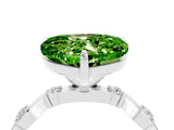 White gold Heart Cut Peridot Solitaire Twisted Band with Round  Accents and Prong Setting_16