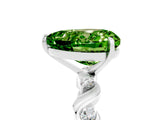 White gold Heart Cut Peridot Solitaire Twisted Band with Round  Accents and Prong Setting_17