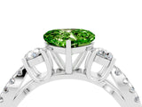 White gold Heart Cut Peridot Three-Stone Ring with Pavé Split Shank and Four-Prong Setting_24