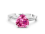White gold Heart Cut Pink Sapphire Engagement Ring with Side Stone Accents and Four-Prong Setting_36
