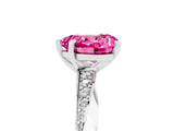White gold Heart Cut Pink Sapphire Engagement Ring with Side Stone Accents and Four-Prong Setting_41