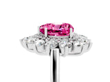 White gold Heart Cut Pink Sapphire Floral Double Halo Engagement Ring with Prong Setting_41