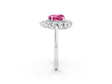 White gold Heart Cut Pink Sapphire Floral Double Halo Engagement Ring with Prong Setting_50