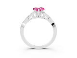 White gold Heart Cut Pink Sapphire Solitaire Celtic Knot Ring with Four-Prong Setting_39