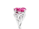 White gold Heart Cut Pink Sapphire Solitaire Celtic Knot Ring with Four-Prong Setting_41
