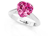 White gold Heart Cut Pink Sapphire Solitaire Engagement Ring with Cathedral Setting and Four-Prong Mount_43