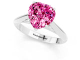 White gold Heart Cut Pink Sapphire Solitaire Engagement Ring with Cathedral Setting and Four-Prong Mount_7