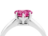 White gold Heart Cut Pink Sapphire Solitaire Engagement Ring with Classic Band and Four-Prong Setting_40