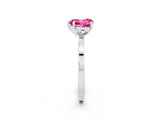 White gold Heart Cut Pink Sapphire Solitaire Engagement Ring with Classic Band and Four-Prong Setting_62