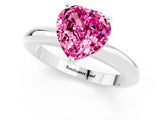 White gold Heart Cut Pink Sapphire Solitaire Engagement Ring with Round Band and Four-Prong Setting_25