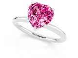 White gold Heart Cut Pink Sapphire Solitaire Ring with Thin Band and Four-Prong Setting_25