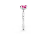 White gold Heart Cut Pink Sapphire Solitaire Ring with Thin Band and Four-Prong Setting_26