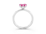 White gold Heart Cut Pink Sapphire Solitaire Ring with Thin Band and Four-Prong Setting_27
