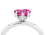 White gold Heart Cut Pink Sapphire Solitaire Ring with Thin Band and Four-Prong Setting_28
