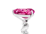 White gold Heart Cut Pink Sapphire Solitaire Twisted Band with Round  Accents and Prong Setting_17