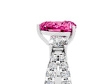 White gold Heart Cut Pink Sapphire Three-Stone Ring with Pavé Split Shank and Four-Prong Setting_47