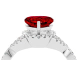 White gold Heart Cut Ruby  Halo Twist Band Solitaire Prong Setting Ring_28