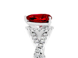White gold Heart Cut Ruby  Halo Twist Band Solitaire Prong Setting Ring_29