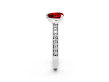 White gold Heart Cut Ruby Milgrain Pavé Engagement Ring with Four-Prong Setting_14