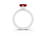 White gold Heart Cut Ruby Milgrain Pavé Engagement Ring with Four-Prong Setting_15