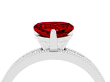 White gold Heart Cut Ruby Milgrain Pavé Engagement Ring with Four-Prong Setting_16