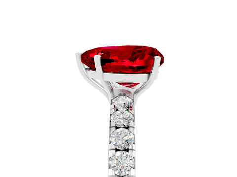 White gold Heart Cut Ruby Pavé Solitaire Engagement Ring with Four-Prong Setting_17