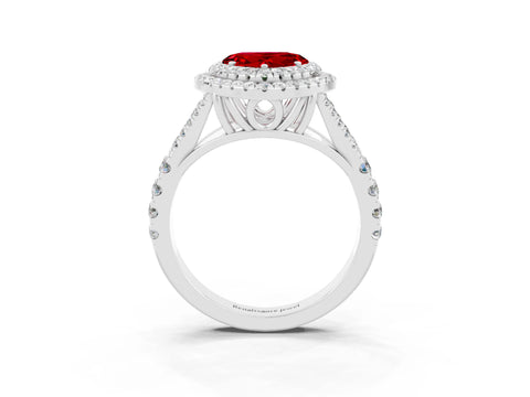 White gold Heart Cut Ruby Pavé Split Shank Double Halo Engagement Ring_3