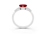 White gold Heart Cut Ruby Ring with Side Stones and Four-Prong Setting_39