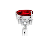 White gold Heart Cut Ruby Ring with Side Stones and Four-Prong Setting_41